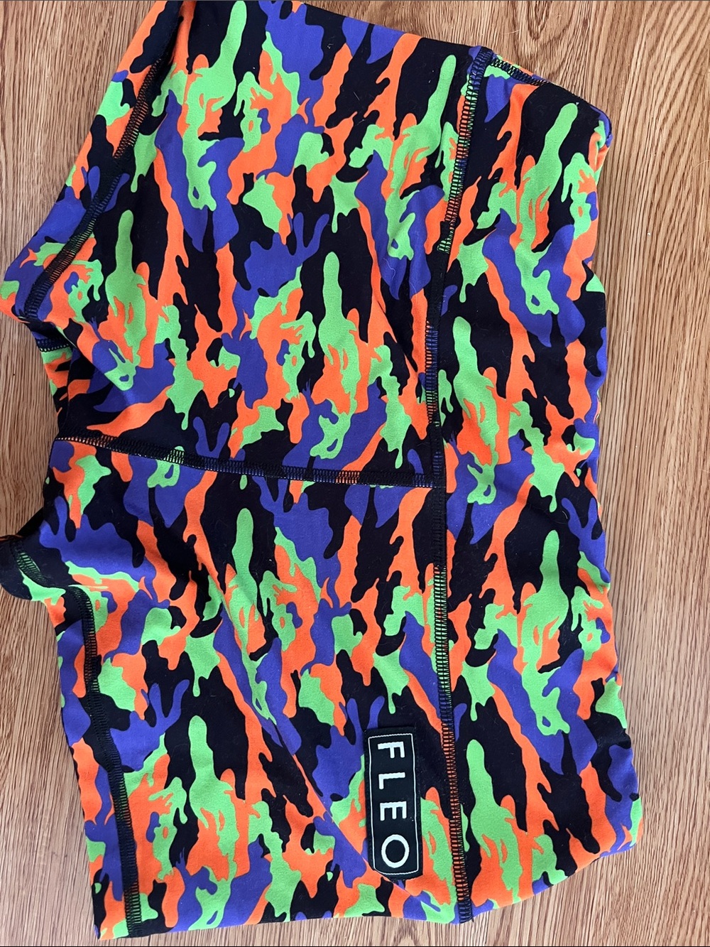 Fleo Black Neon Camo Workout Shorts